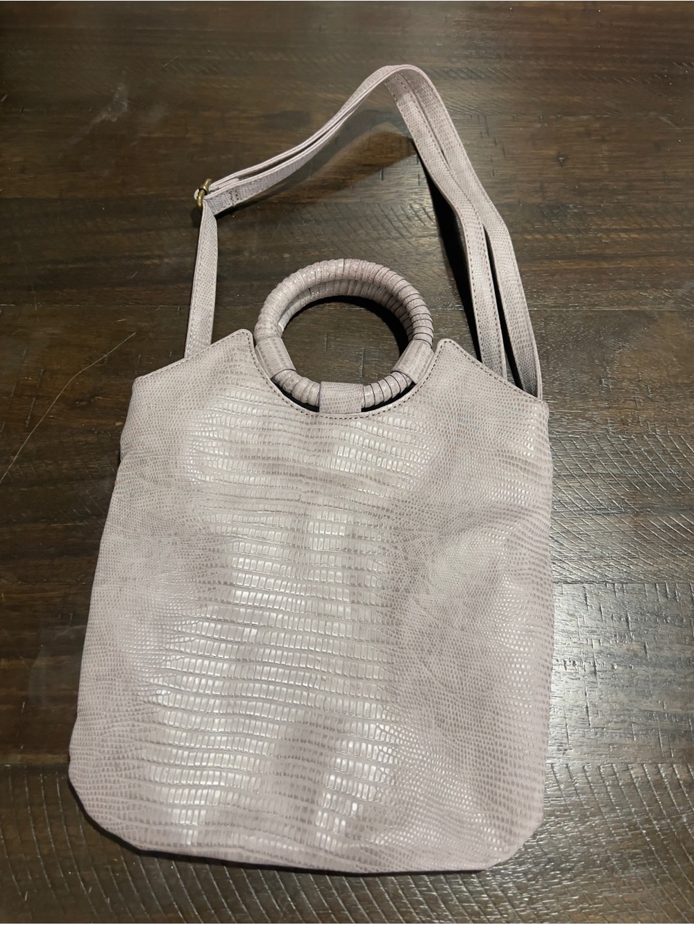 Anthropologie Lavender Textured Crossbody with Wrapped Ring Handle - Picture 2 of 5